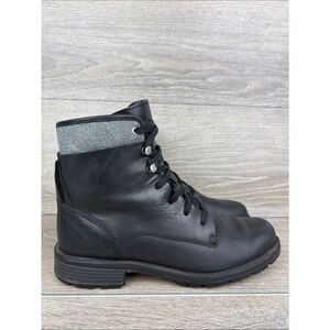 Merrell Legacy Lace Women’s Sz 9.5 Waterproof Black Leather Wool Lace Up Boots